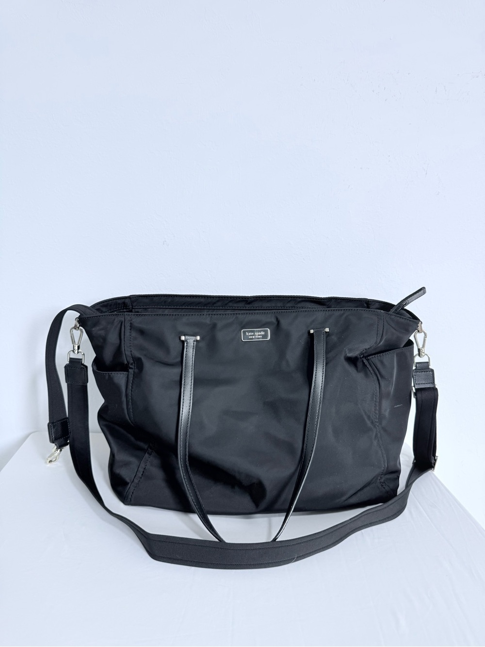 kate spade Black Nylon Laptop Tote with Removable Crossbody Strap